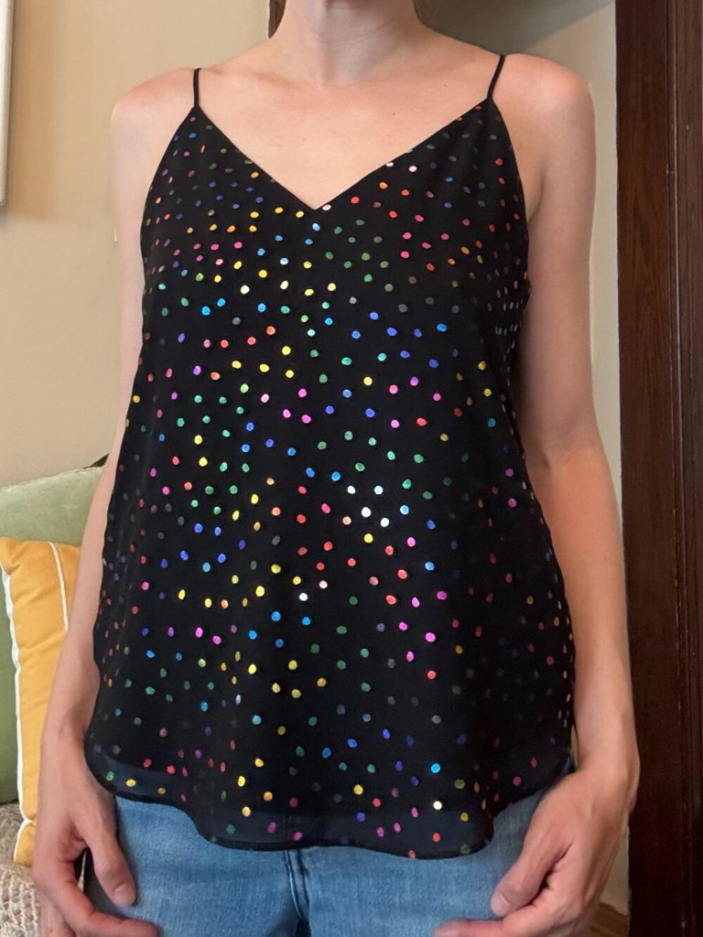 Metallic Polka Dot Top